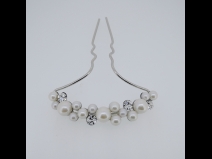 パ－ル付金属かんざし　シルバ－