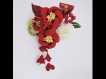 フラワ－コ－ム＆ミニフラワ－2点セット　赤/赤