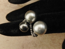 K18WG　南洋珠リング