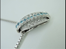 PT900/PT850パライバトルマリン0.17ctダイヤモンド0.47ctネックレス