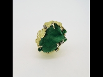 K18エメラルド・ダイヤモンドリング（E19.83ct・D0.07ct・E0.28ct）