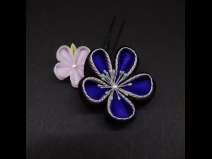 ちりめんつまみ牡丹コ－ム・ミニ2点セット　紫