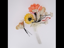 フラワ－コ－ム＆ミニフラワ－2点セット　オレンジ