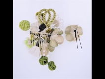 フラワーコーム＆ミニフラワー2点セット　グリ－ン