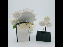 つまみ細工　藤さがり付コーム＆Uピン２点セット(白)