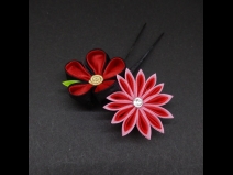 つまみ剣菊コ－ム・ミニ2点セット　赤