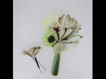 フラワ－コ－ム＆ミニフラワ－2点セット　グリ－ン