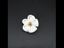 つまみ付フラワ－コ－ム・ミニ2点セット　ホワイト