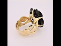 K18カルセドニ－リング　（黒色）