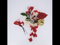 フラワ－コ－ム＆ミニフラワ－2点セット　赤/赤