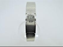 ロレックスWGプレシジョンベゼルダイヤシルバ－1文字盤手巻き時計（アンティ－ク)