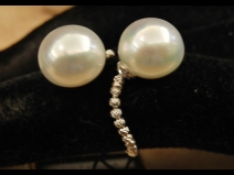 K18WG　南洋珠リング