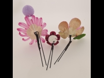 ミニフラワ－Uピン3点セット　 薄紫