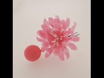 ミニフラワ－Uピン3点セット　ピンク