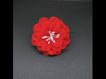 つまみ付フラワ－コ－ム・ミニ2点セット　赤