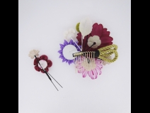 フラワ－コ－ム＆ミニフラワ－3点セット　ムラサキ