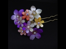 舞子ふさ付2本足かんざしミニ2点セット　パ－プル