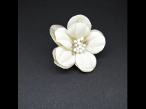 つまみ細工フラワ－コ－ム・ミニ2点セット　白