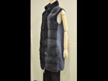 ミンク/カシミヤベスト（ブル－M　90cm丈）