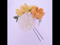フラワ－コ－ム＆ミニフラワ－2点セット　イエロ－