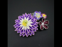 つまみ細工剣菊コ－ム・ミニ2点セット  紫