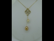 K18WG南洋ダイヤモンドペンダントネックレス