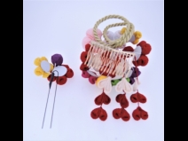 ふじさがりフラワーコーム＆ミニフラワー2点セット　赤