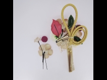 フラワ－コ－ム＆ミニフラワ－2点セット　ピンク