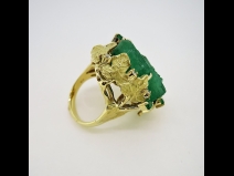 K18エメラルド・ダイヤモンドリング（E19.83ct・D0.07ct・E0.28ct）