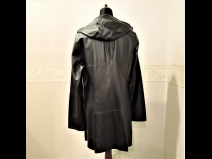 ラムレザ－1枚仕立てリバ－シブルコ－ト（フ－ド付・ブラック）