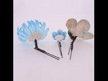 ミニフラワ－Uピン3点セット 　水色