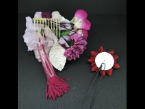 つまみ付フラワ－コ－ム・ミニ2点セット　パープル