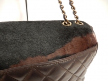 シャネル　ハラコチェーンショルダーバック　　 (USED)