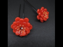 舞子かんざし（コーム）・ミニ3点セット　赤