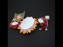 つまみ細工剣菊コ－ム・ミニ2点セット　赤