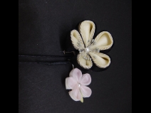 ちりめんつまみ牡丹コ－ム・ミニ2点セット 白