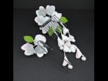 ちりめんつまみコ－ム・ミニ2点セット　白/ピンク