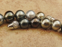 K18WG南洋マルチカラー真珠ネックレス