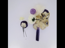 フラワ－コ－ム＆ミニフラワ－2点セット　ムラサキ