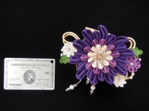 つまみ花　下がりパール付コーム