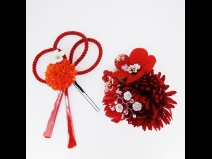 フラワ－コ－ム＆ミニフラワ－2点セット　　赤