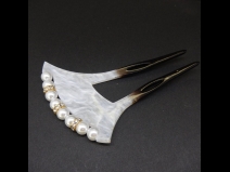 金糸白パ－ルかんざし（中）