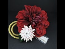 つまみ付フラワ－コ－ム・ミニ2点セット　赤