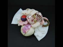 ちりめんつまみ・リボンコ－ム・ミニ2点セット　白