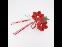 ちりめん細工フラワ－コ-ム＆お花かんざしセット