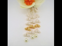 椿ふじ下がりフラワ－コ－ム＆ミニフラワ－2点セット　白