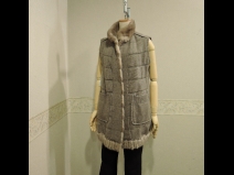 ミンク/カシミアリバ－シブルベスト（M、75cm丈）