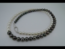 南洋黒蝶・白蝶真珠（11mm-8mm）ロングネックレス（84cm）