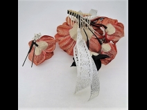 キラキラバラフラワ－コ－ム＆ミニフラワ－2点セット　赤