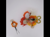 フラワ－コ－ム＆ミニフラワ－3点セット　オレンジ